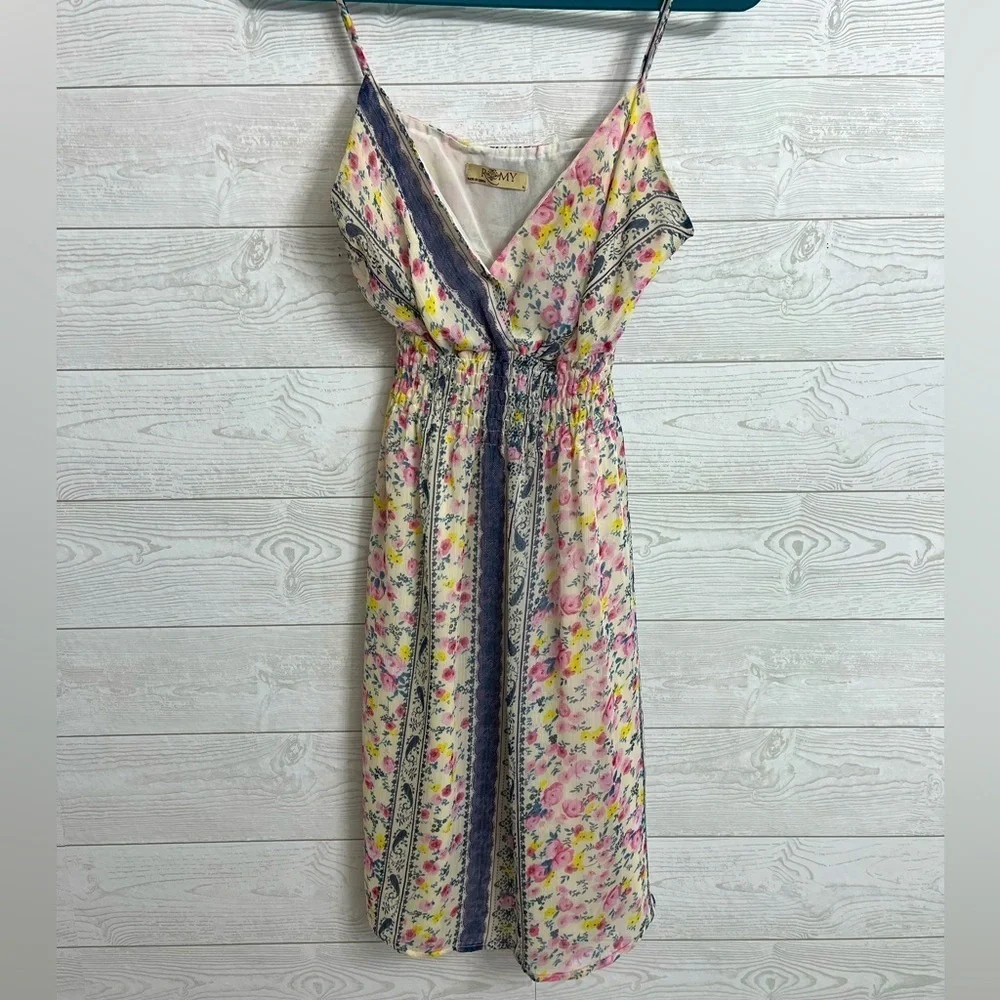 Romy Women’s Shear Floral Sleeveless Midi Summer Dress. Size L - Picture 1 of 4